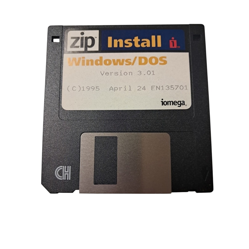 ✅ Iomega~Zip~Windows~Install Floppy Disks~Version 3.01~1995~3.5" Floppy Disks